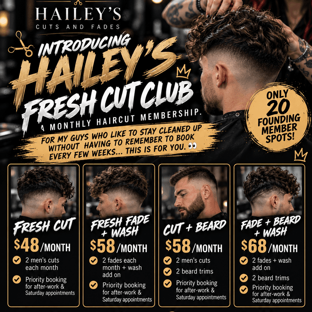🔥FRESH CUT— $48/month at Hailey’s Cuts & Fades in Jonesboro, AR