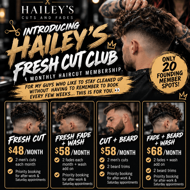 🔥CUT + BEARD—$58/month at Hailey’s Cuts & Fades in Jonesboro, AR